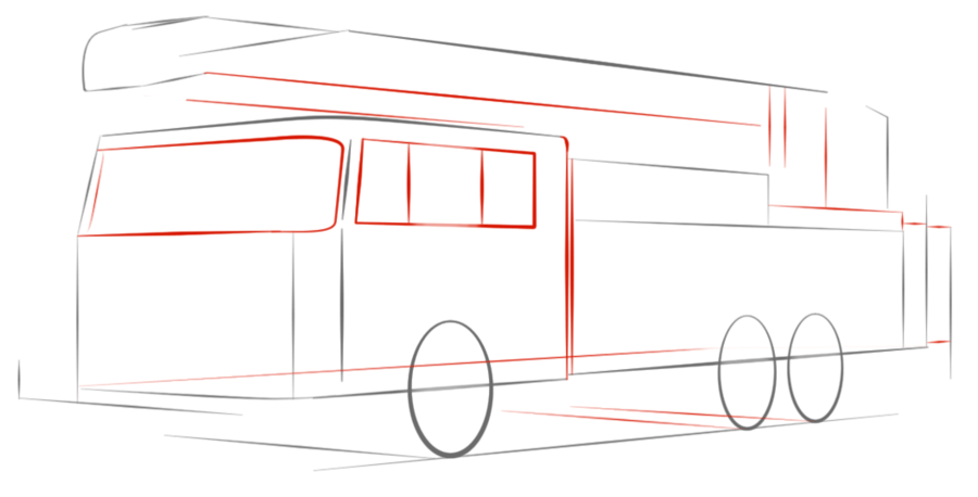 Как правильно нарисовать пожарную машину