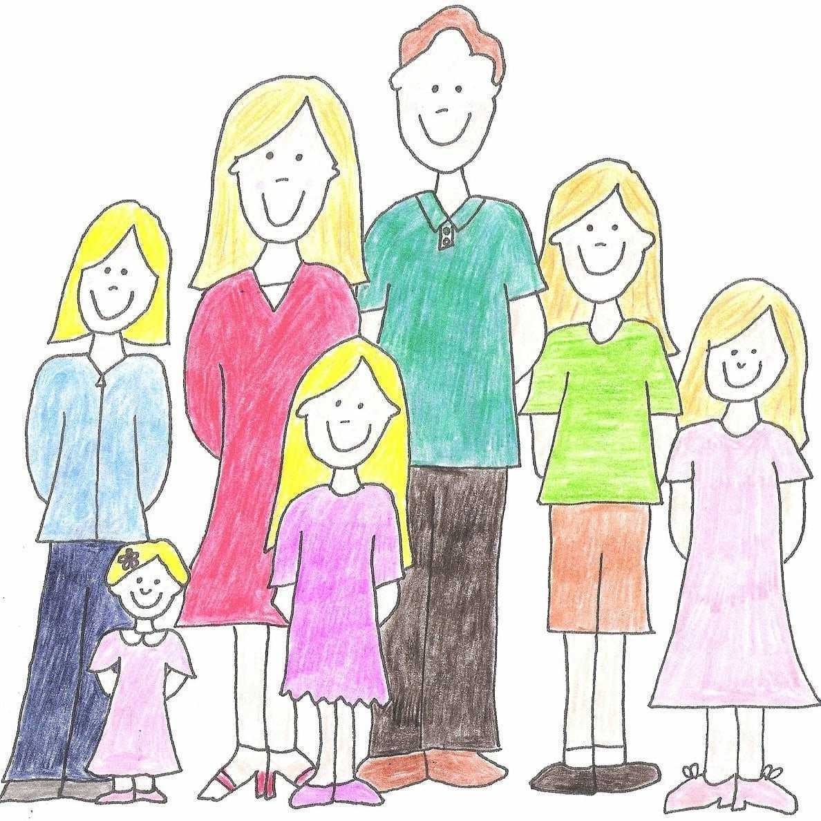 Как нарисовать семью из 3-4 человек, герб или дерево семьи ребенку в школу — поэтапные инструкции для начинающих