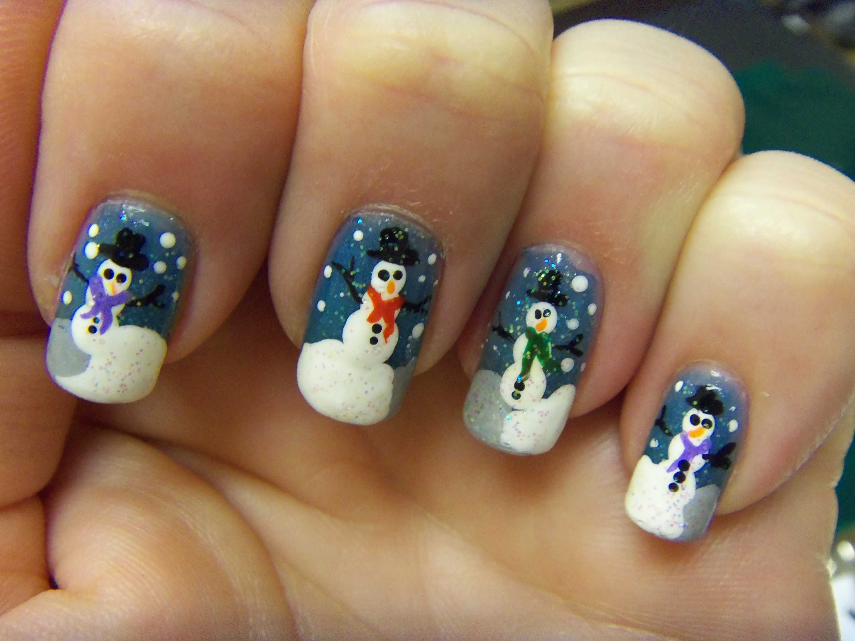 Снеговик на ногтях: дизайн, 10 фото идей маникюра, как нарисовать пошагово новогодний вариант