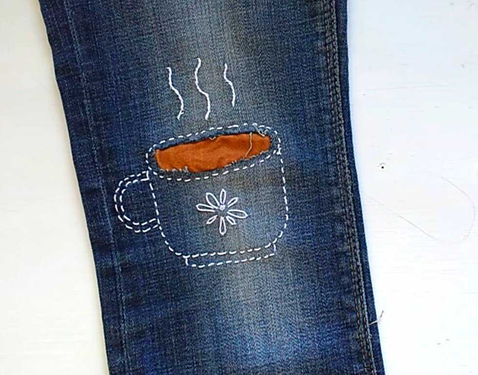 Декоративные заплатки на джинсы на колене