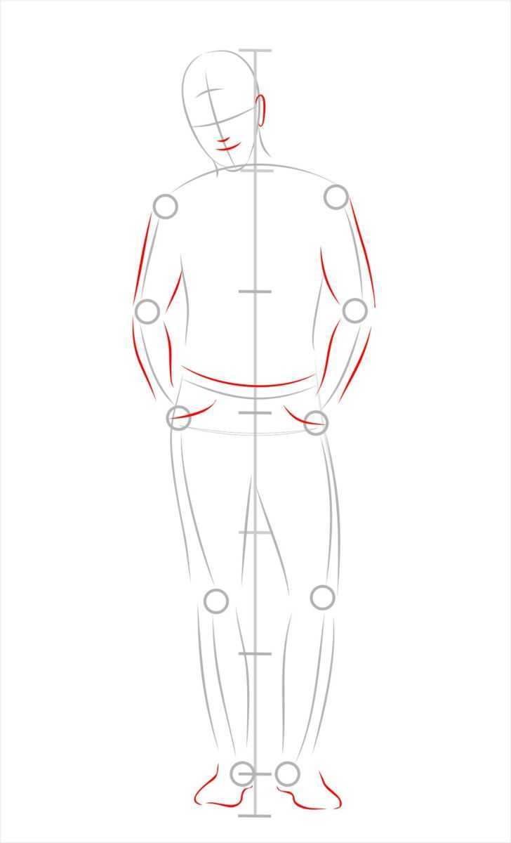 Поэтапное рисование тела человека