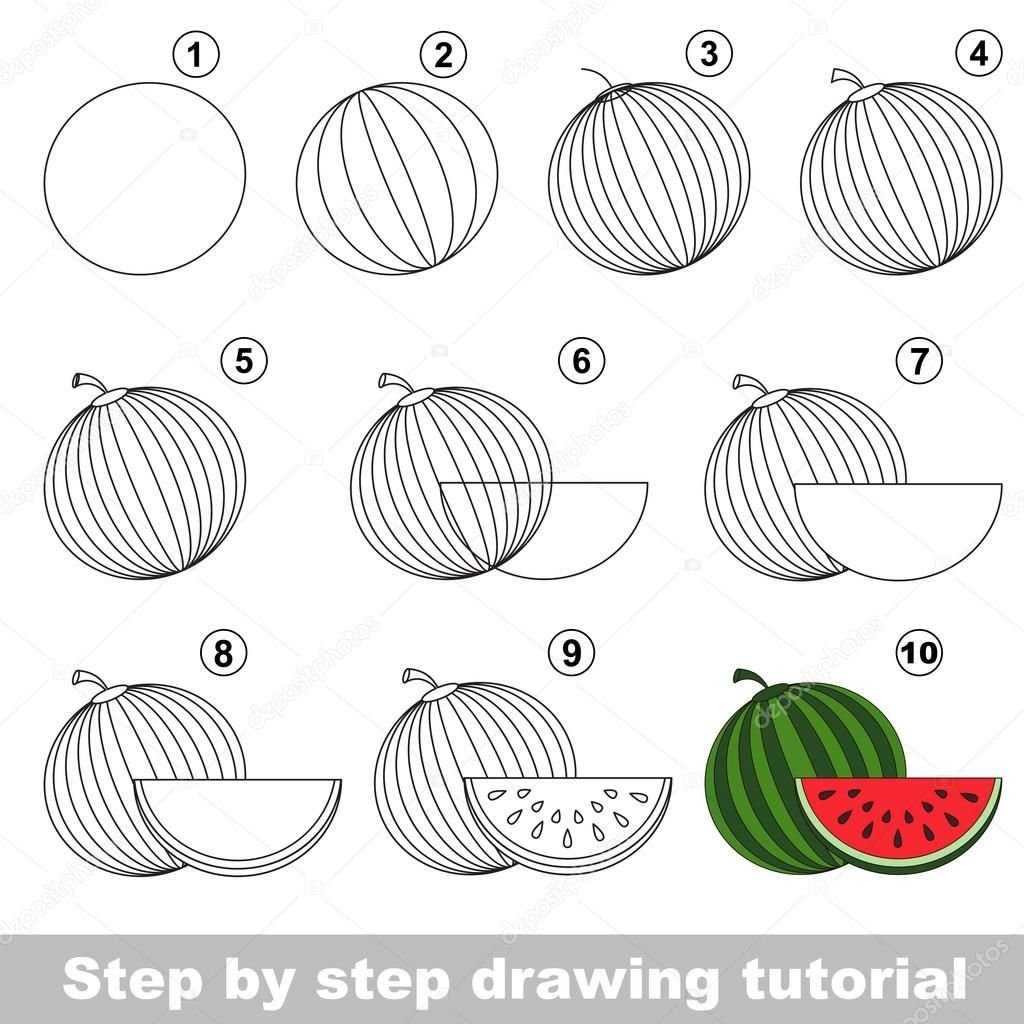 Видео как нарисовать арбуз