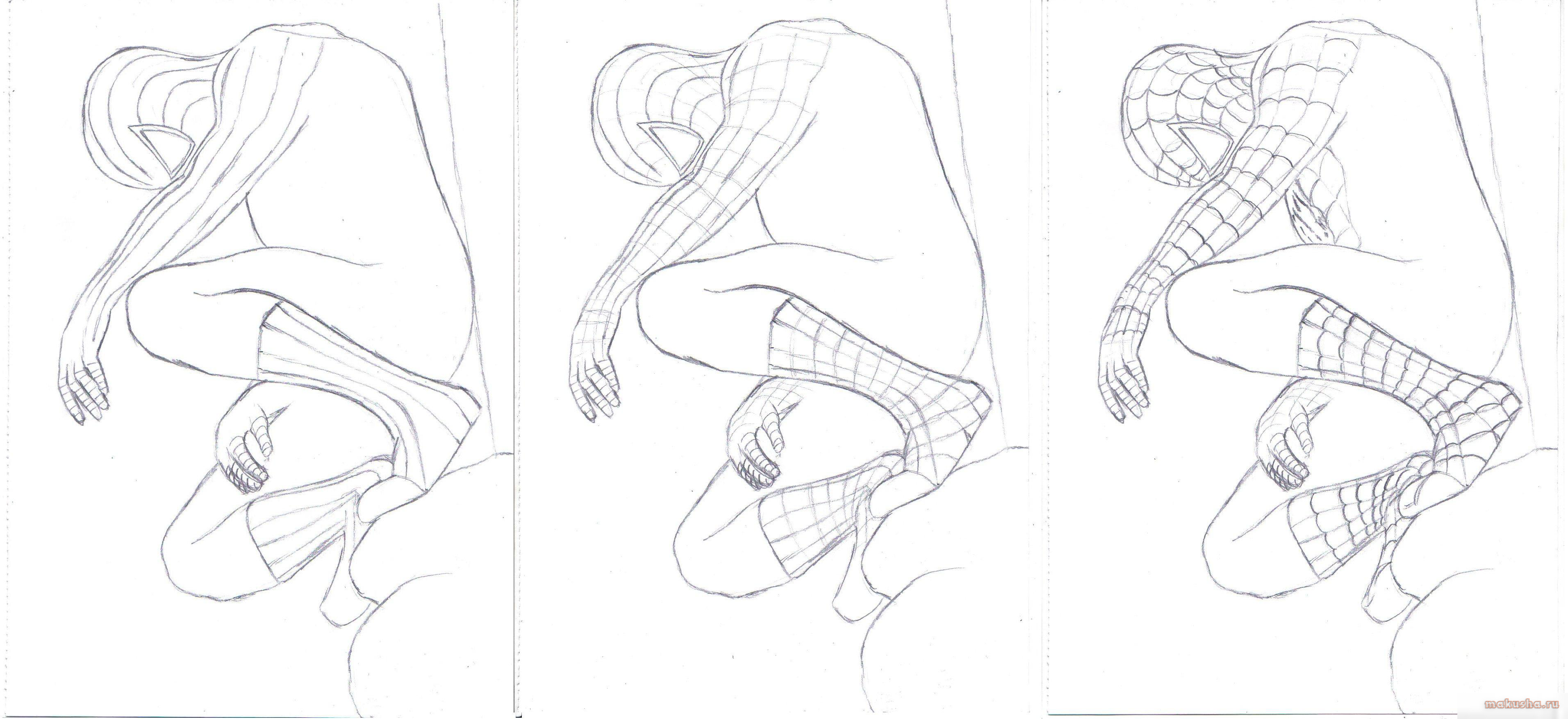 Урок рисования черного спайдермена (симбионт, spiderman) • makusha