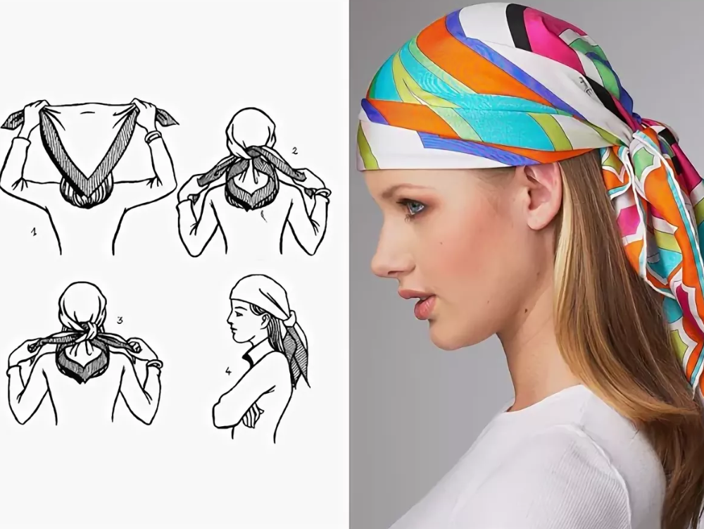 Способы завязывать шарф на голове