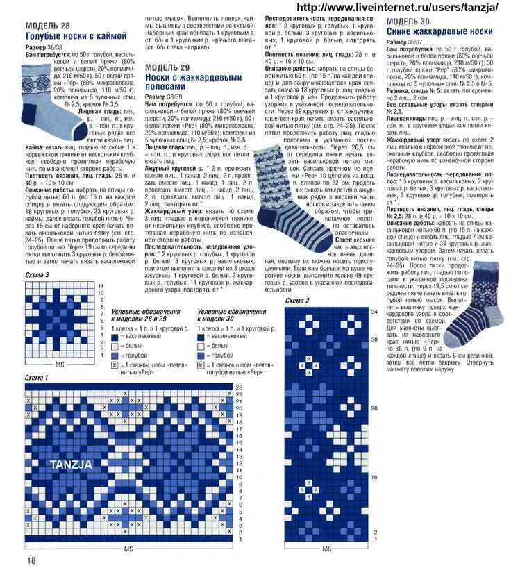 Вязать носки с рисунком на 5 спицах