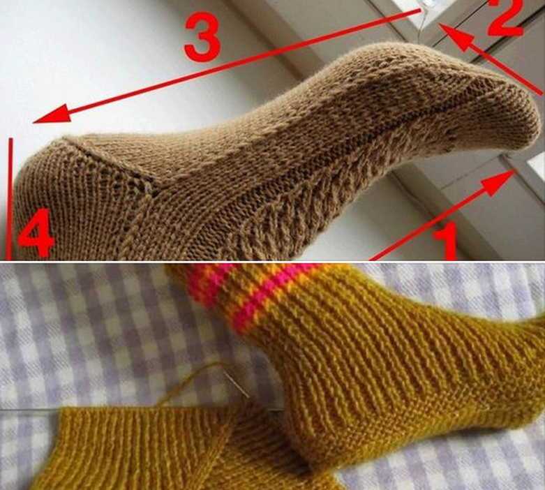 Вязание носков 2 спицами