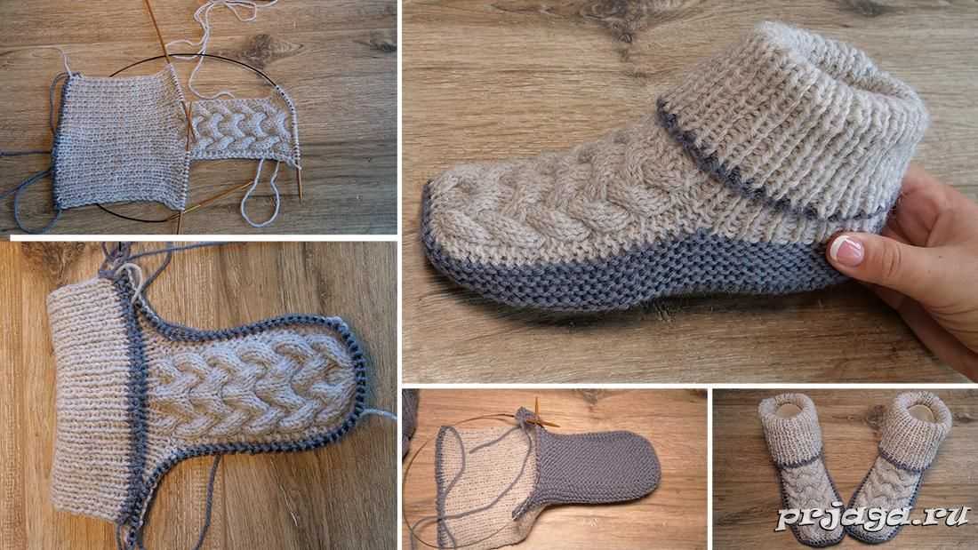 Вязание носков на двух спицах пошагово