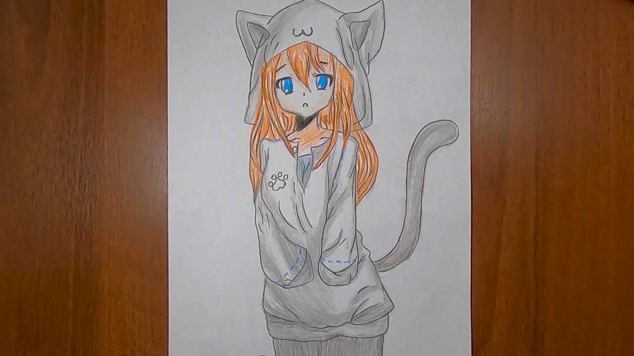Нарисовать кота девочку