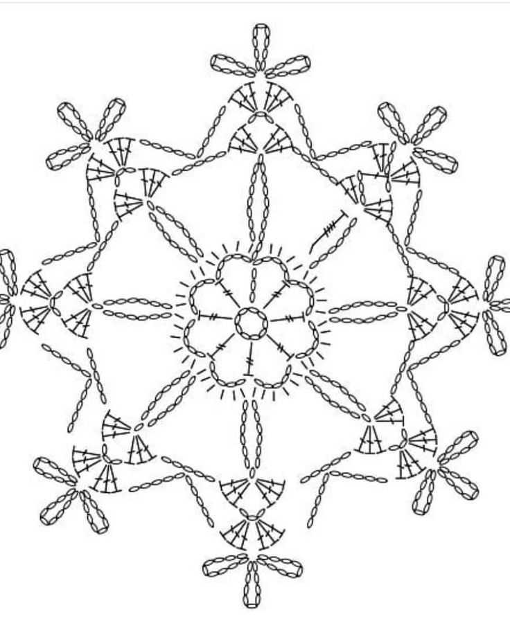 Схема вязания снежинок крючком