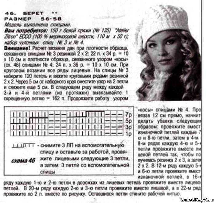Вязаные головные уборы для женщин своими руками со схемами по фото