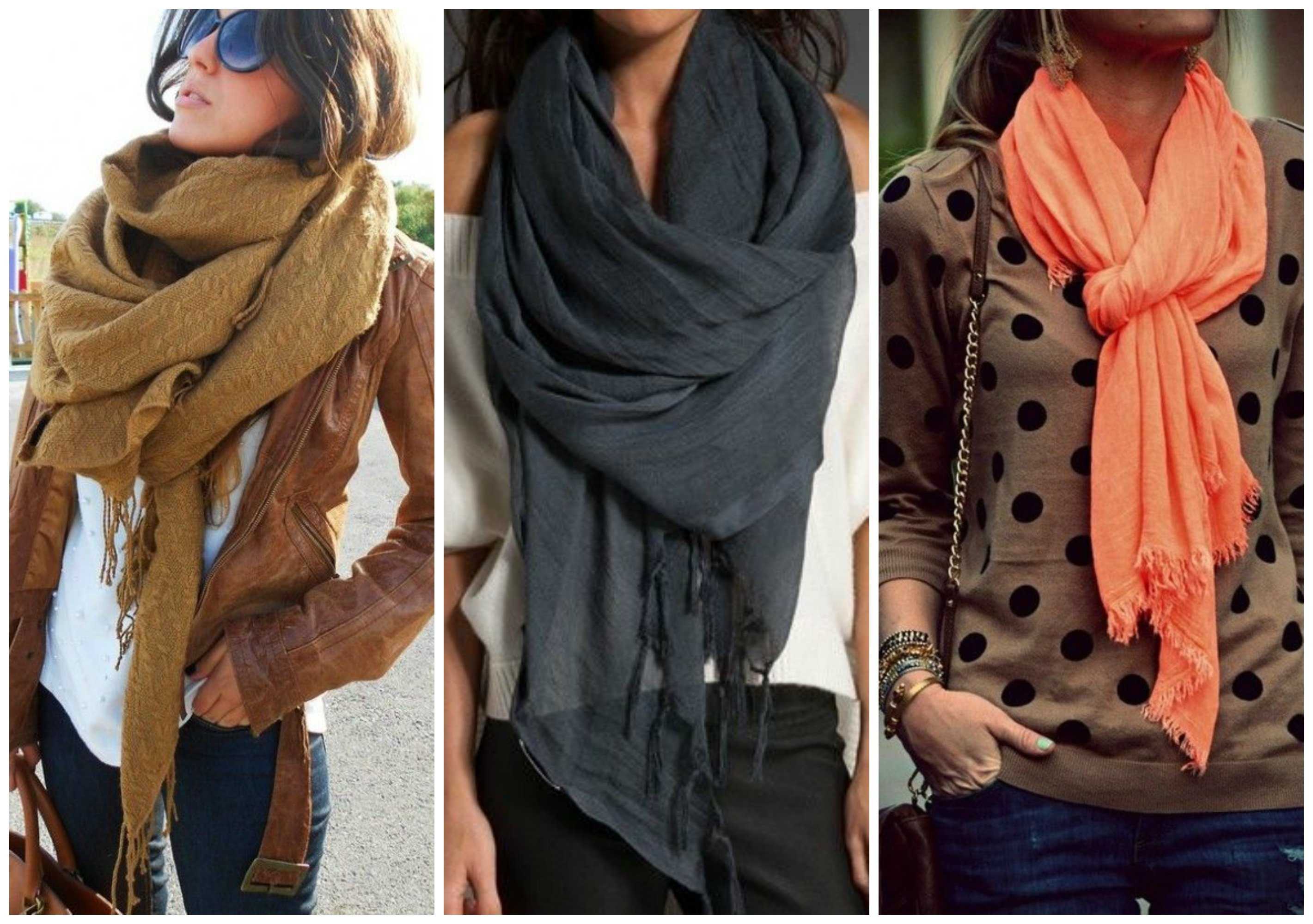 Как красиво завязывать шарф на пальто