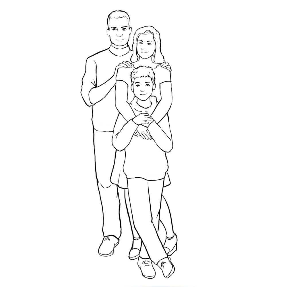Как нарисовать семью — мама, папа, я (дочка или сын): поэтапно карандашом ребенку нарисовать герб и дерево семьи для начинающих