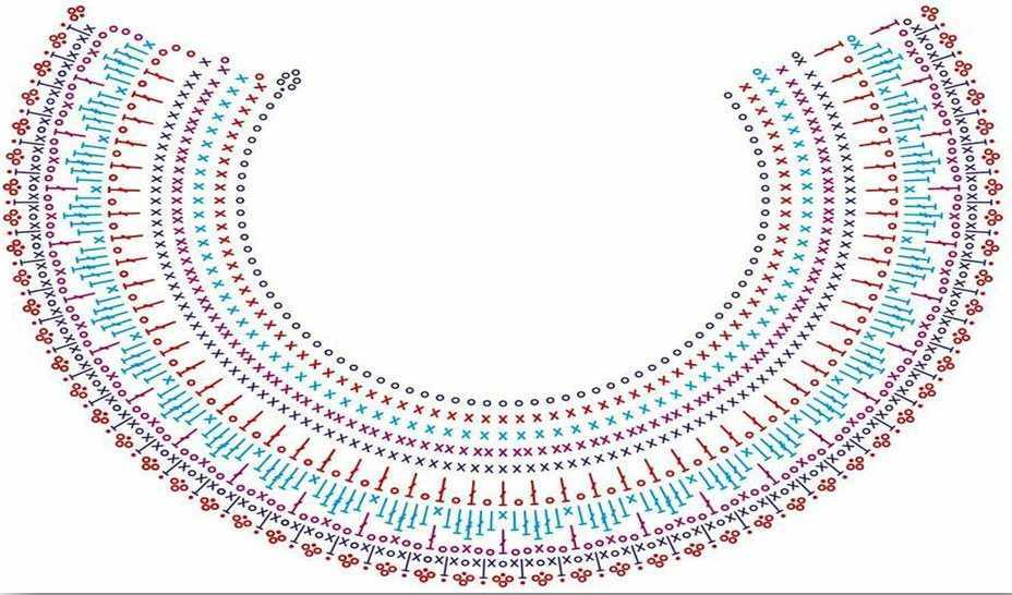 Павлиний хвост воротник крючком схема и описание