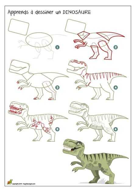 Как нарисовать динозавра поэтапно карандашом для начинающих? как нарисовать динозавра тирекса?