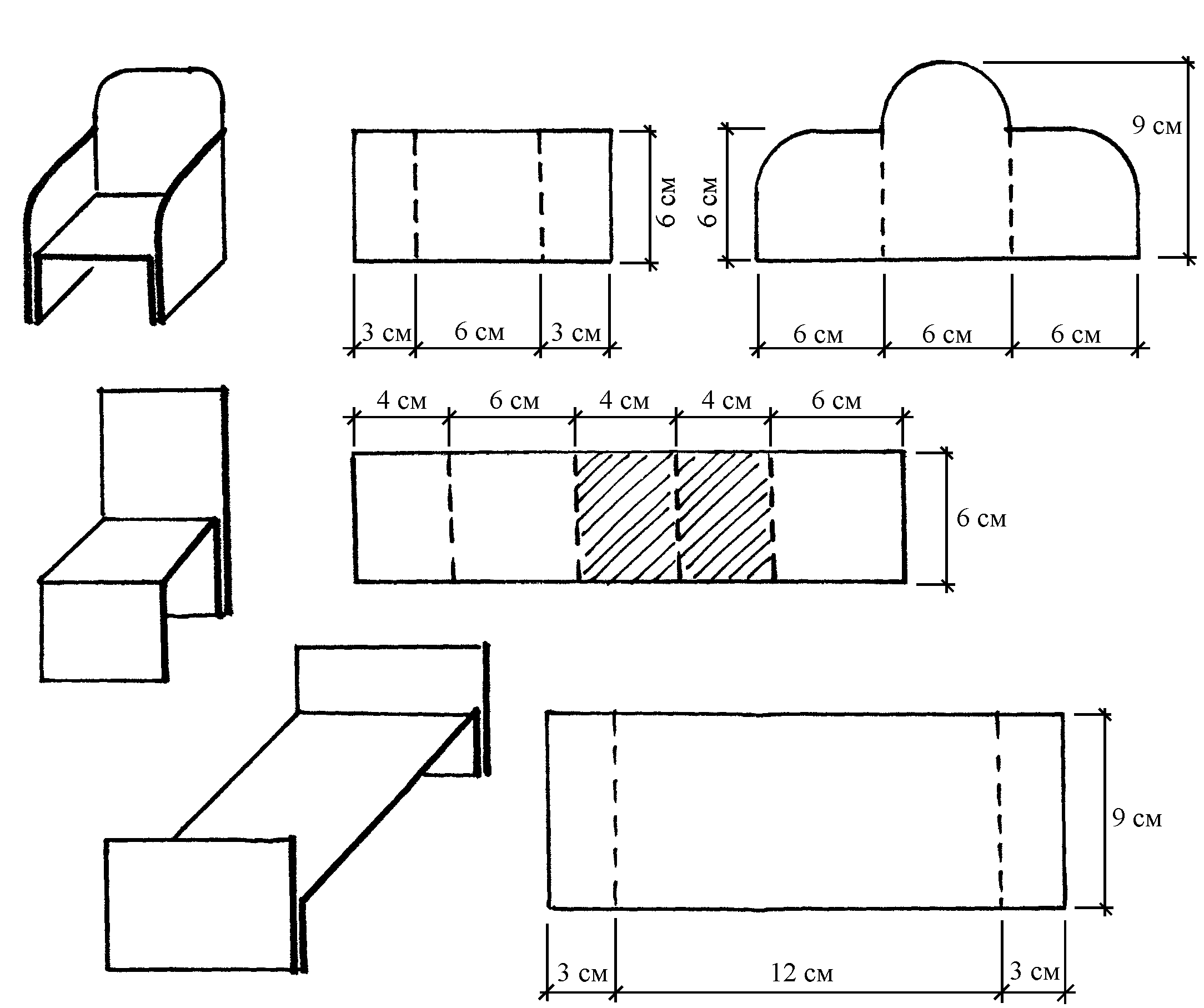 Мебель для кукольного домика своими руками из картона схема