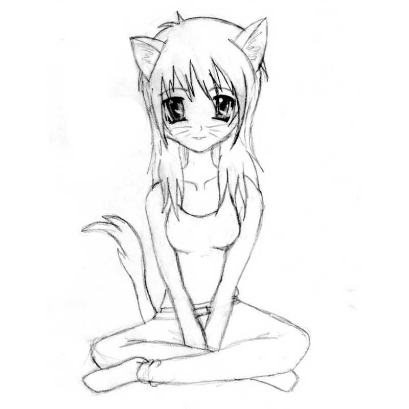 Человек кошка рисунок