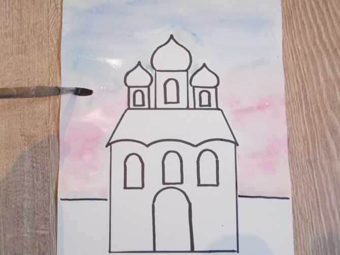 Как нарисовать храм карандашом